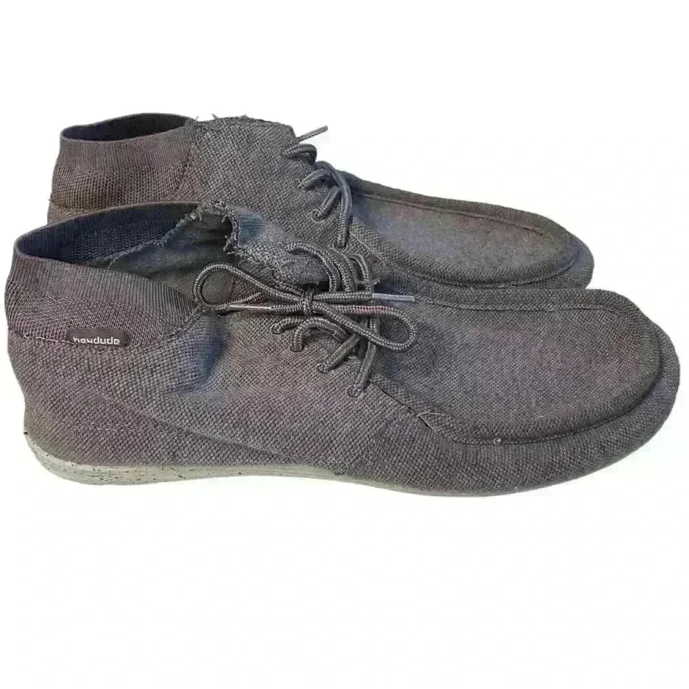 NEW! Hey Dude Wayne Brown Hi-Top Lace-Up Comfort Shoes - Size 13